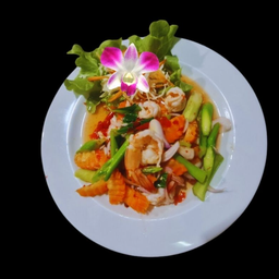 ยำคะน้ากุ้งสด