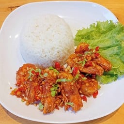 ข้าวกุ้งคั่วพริกเกลือ