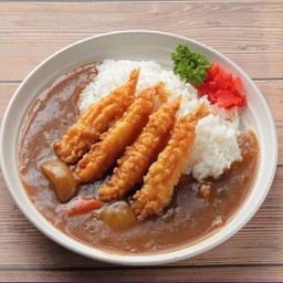 ข้าวแกงกะหรี่กุ้งทอด