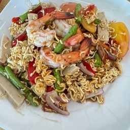 ตำมาม่าดิบกุ้ง+ยออุบล