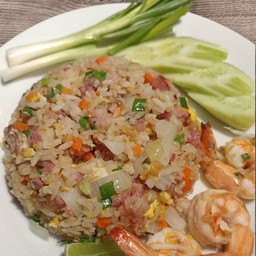 ข้าวผัดแหนม+กุ้ง