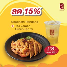 Spaghetti Rendang + Ice Lemon Green Tea (R)