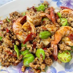 สะตอผัดกุ้งหมูสับกะปิ