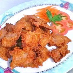 หมูสามชั้นสไลด์ทอด(กับข้าว)