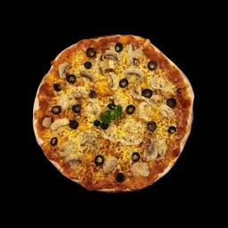 พิซซ่าเห็ดและมะกอกดำ มังสวิรัติ