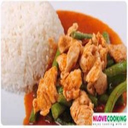 พริกแกงไก่ราดข้าว