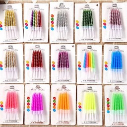 เทียนธรรมดามีก้านปัก (คละสี)