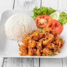 ข้าวลาบไก่กรอบ