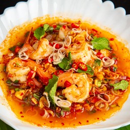 ยำตะไคร้กุ้งสด