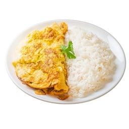 ไข่เจียวหมูสับราดข้าว