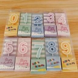 เทียนตัวเลข สีพาสเทล