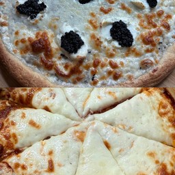 Truffle cream cheese pizza X Ham cheese spicy mayo pizza
