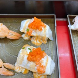 ครีบหมึกราดซอสสไปร์ซี่