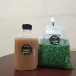 ชุดลอดช่อง+น้ำกะทิเคี่ยวน้ำตาลโตนด