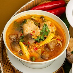 แกงป่าลูกชิ้นปลากราย