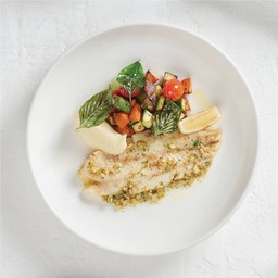 สเต๊กปลาพอลล็อคซอสเลมอนบัตเตอร์