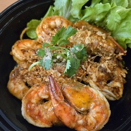 กุ้งกระเทียม (กับข้าว)