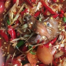 ตำลาวใส่ตัวปลาร้า