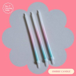 OMBRE CANDLE SET เซ็ทเทียนยาวไล่สีขาวชมพูฟ้า