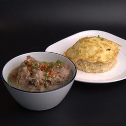 ข้าวผัด +เล้งแซ่บ + ไข่เจียว