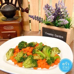 ข้าว ผัดผัก บร็อคโคลี่+แครอท (เจ)