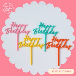ACRYLIC CAKE TOPPER COLOUR 3.5นิ้ว ป้ายอะคริลิค สีสดใส
