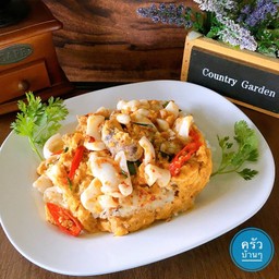 ไข่ข้นห่อหมกทะเล(กั้ง+หมึก) (กับข้าว)