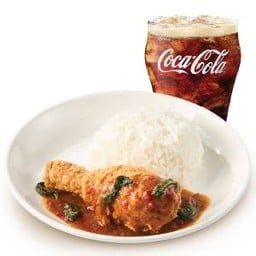 [อร่อยซ่ากับโค้ก] ชุดข้าวไก่ทอดแมค ซอสกะเพรา (L)