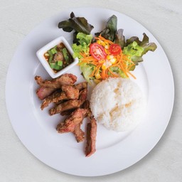 ข้าวหมูทอดจิ้มแจ่ว