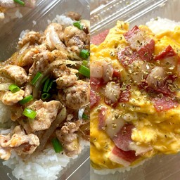 [เซตสุดฮิต] ข้าวหน้าไก่ซอสเทอริยากิ + ข้าวไข่ข้นเบคอนชีส