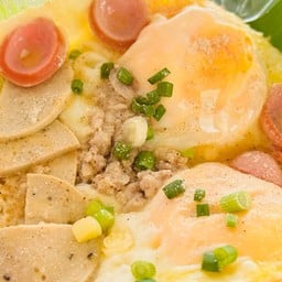 โจ๊กหมูเด้ง ไข่กระทะ เมนูไข่ๆ by แม่น้องกวินท์ หน้าวิสโก้เอ็กซ์เพรสสาขาหนองตาคง