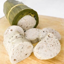 หมูยอพริกไทยดำแบบแท่งห่อใบตอง