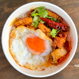 (D) ข้าวหมูกรอบผัดพริกเผา