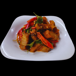 ผัดพริกแกงหมูกรอบ