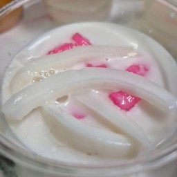 พุดดิ้งทับทิมกรอบมะพร้าวอ่อน