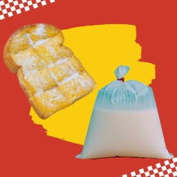 นมสดร้อน+ปังปิ้งเนยน้ำตาล