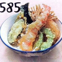 (585) ข้าวหน้าเทมปุระผักรวมและกุ้ง Kinjo Okinawa Tendon