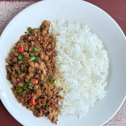 ข้าวหมูสับผัดพริกสด(พริกขี้หนู)