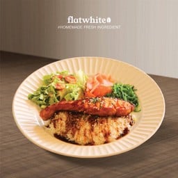 ข้าวหน้าแซลมอน ซอสเทอริยากิ