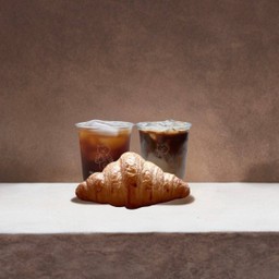 [เซตสุดฮิต] Iced Americano + Iced Latte + Plain Croissant