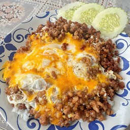 ข้าวหมูสับไข่ข้น