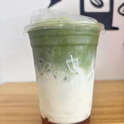 มัทฉะลาเต้น้ำตาลโตนด