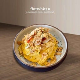 ข้าวไข่ข้นกุ้งกระเทียมกรอบ