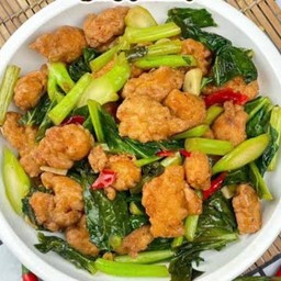 คะน้าไก่กรอบ