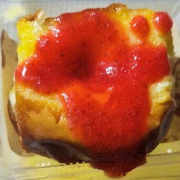 ขนมปังปิ้งไส้ทะลัก แยมสตอเบอรี่โฮมเมด