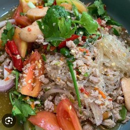 ยำวุ้นเส้นหมูสับ+หมูยอ
