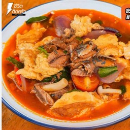 ต้มปลากระป๋อง&ไข่เจียวแซ่บเวอร์ ( สูตรคุณชาย )