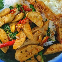 ข้าวกะเพราหมูยอ