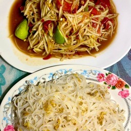 ส้มตำปลาร้า+ลวกเส้น