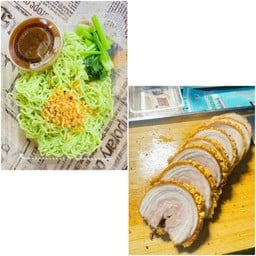 [เซตสุดฮิต] หมี่หยกเปล่า+ซอสราด + หมูกรอบชาชูชุดกลาง 250 กรัม
